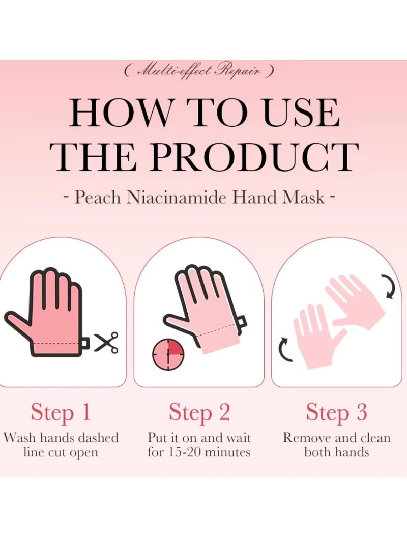 10 Pcs Cherry Fruit Nicotinamide Mask Set 5Pcs Foot Mask 5 Pcs Hand Mask Cherry Moisturizing Brightening Hydrating Nourishing Skin Exfoliation Hand Foot Mask Repair Soften Calluses and Hard Skin Hand Foot Exfoliate Mask