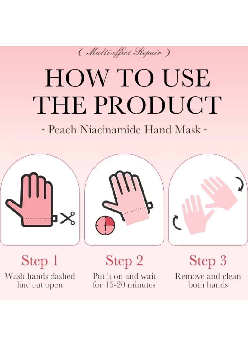 10 Pcs Strawberry Nicotinamide Mask Set 5 Pcs Hand Mask and 5 Pcs Foot Mask Strawberry Moisturizing Brightening Hydrating Nourishing Skin Exfoliation Hand Foot Mask Repair Soften Calluses and Hard Skin Hand Foot Exfoliate Mask