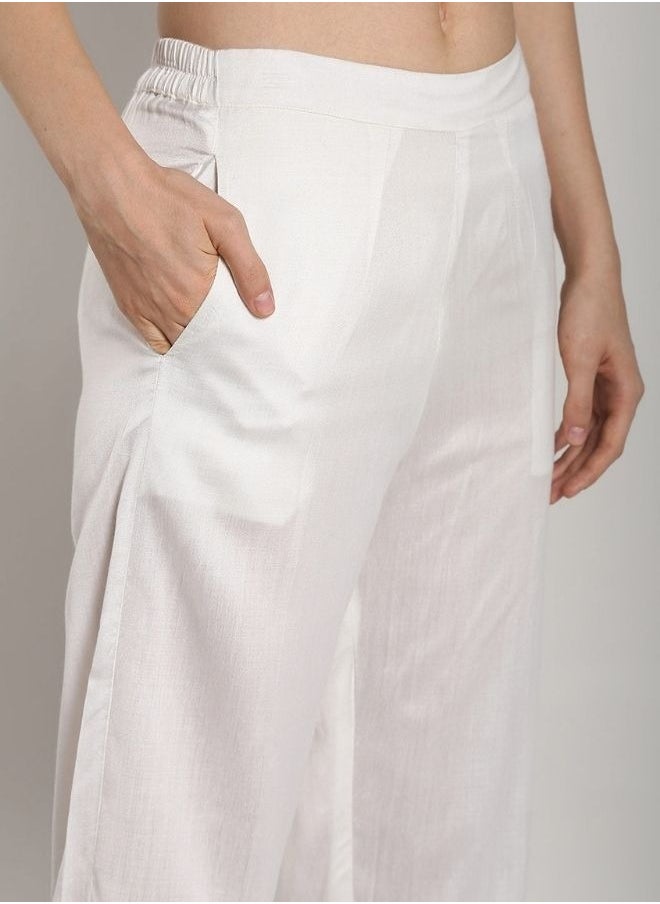 Abhishti Cotton Silk Cropped Pants