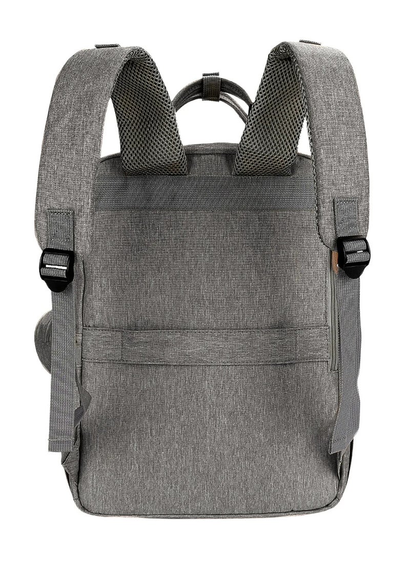 Bonfino Multipurpose Diaper Bag, Waterproof, Insulated Pockets, Baby Essential Organizer, 0 Months+, 40 x 14 x 41 cm - Grey