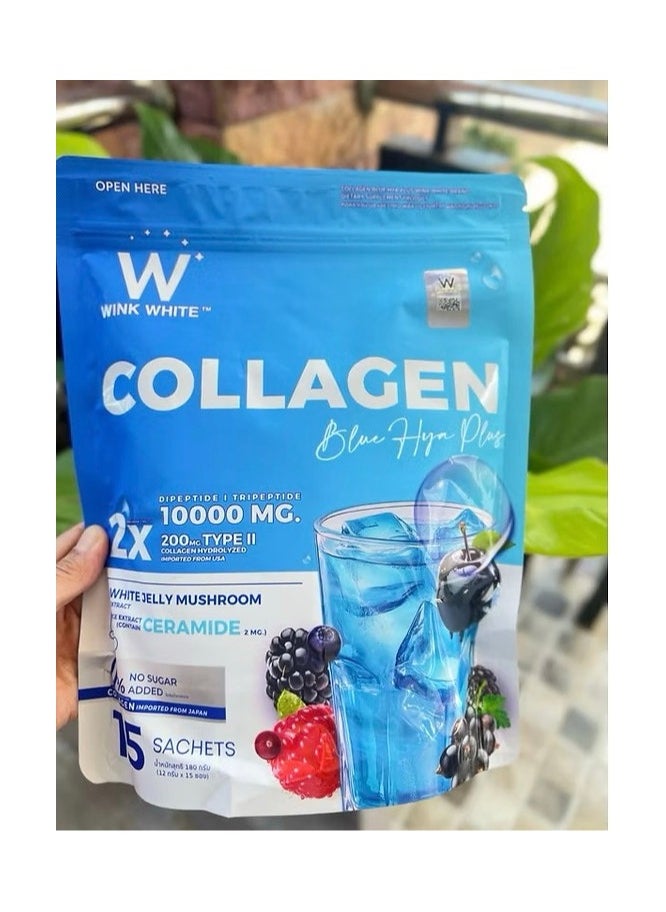 WINK WHITE Collagen Blue HYA Plus,15 Sachets (12g Each)