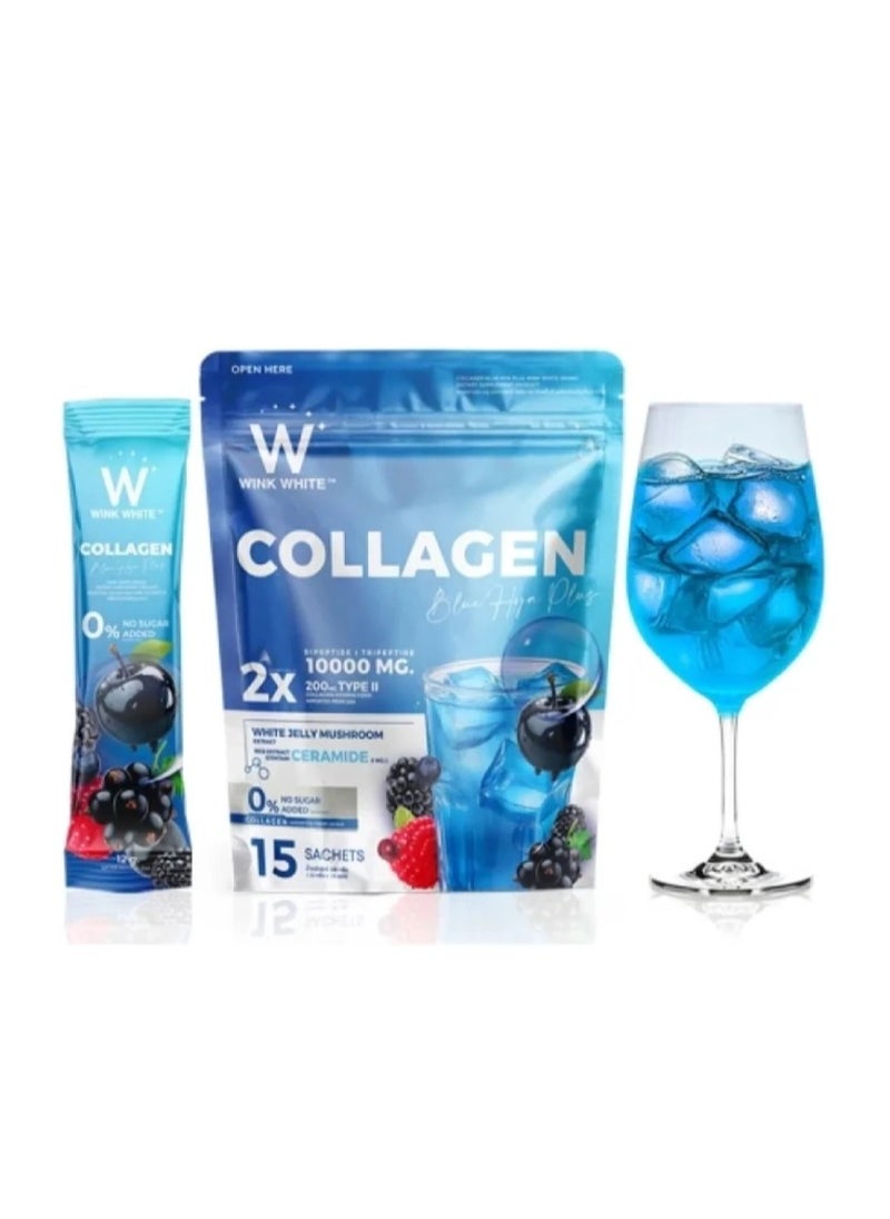 WINK WHITE Collagen Blue HYA Plus,15 Sachets (12g Each)