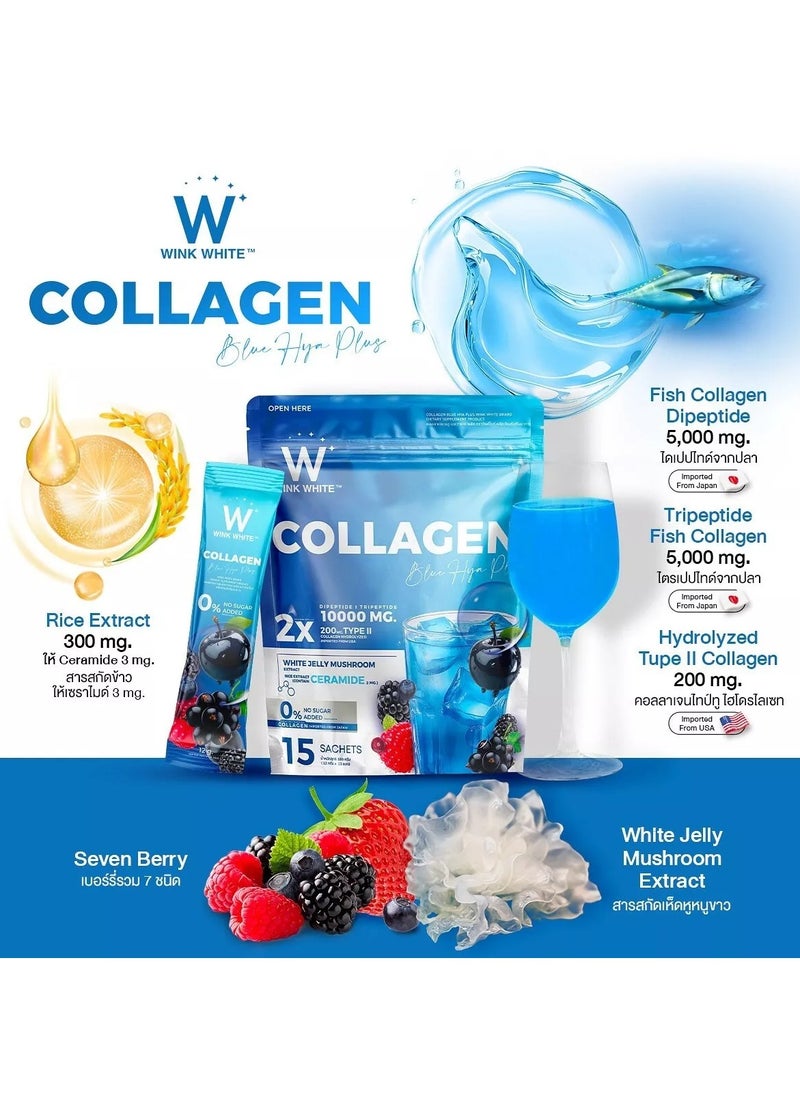 WINK WHITE Collagen Blue HYA Plus,15 Sachets (12g Each)
