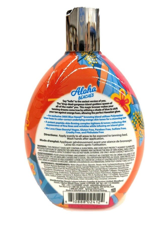 Aloha Beaches 300X Blue Hawaii Bronzer Tanning Lotion 13.5 oz