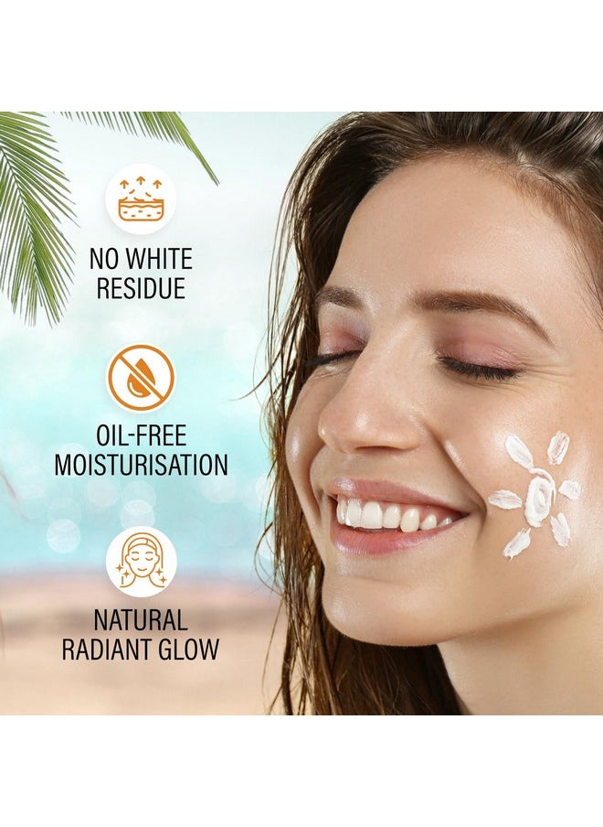FACES CANADA Sunscreen Lotion, 100ml | SPF 50 PA+++ | Protects From UVA & UVB Rays | 1% Hyaluronic Acid & Vitamin C | Lightweight | No White Cast | Natural Radiant Glow| No Alcohol | No Parabens