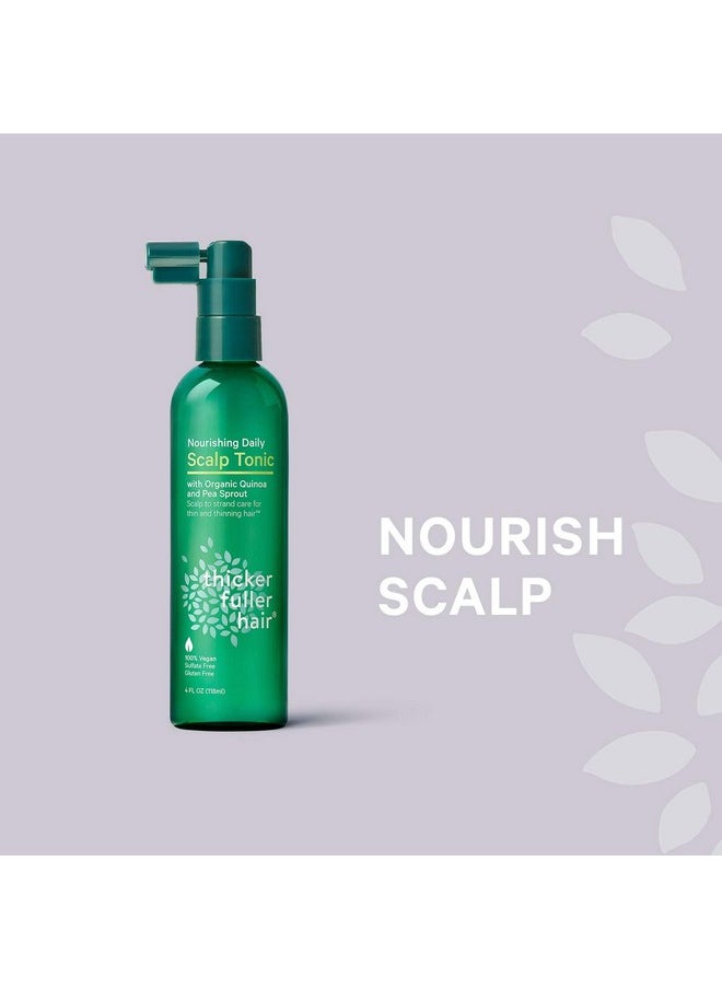 Thicker Fuller Hair Nourishing Daily Scalp Tonic, Green, 4 Fl Oz (Tónico)