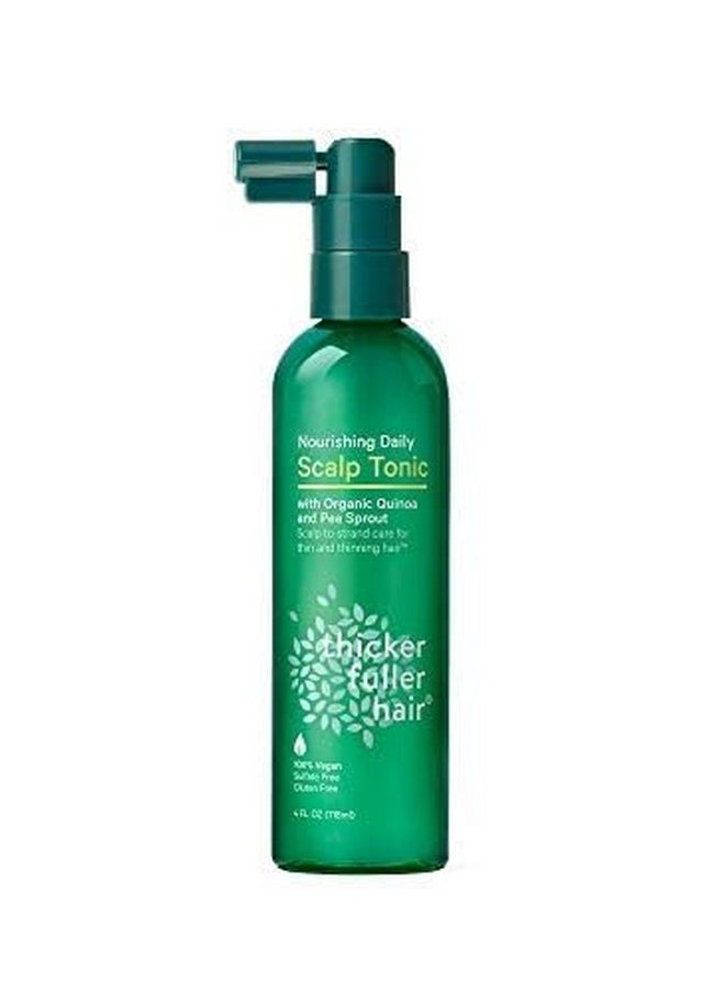 Thicker Fuller Hair Nourishing Daily Scalp Tonic, Green, 4 Fl Oz (Tónico)