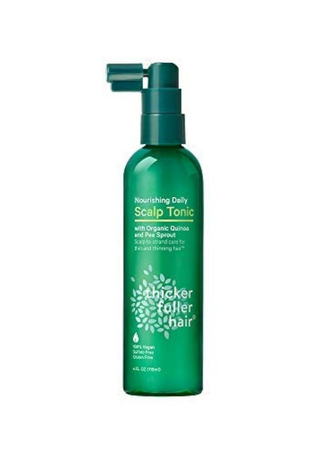 Thicker Fuller Hair Nourishing Daily Scalp Tonic, Green, 4 Fl Oz (Tónico)
