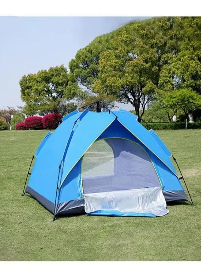 AutoPop Pro Instant 4 Person Camping Tent - 3s Setup Waterproof Windproof Tent with UV Shield & Ventilation, Ultra-Light 5.5lbs All-Weather Shelter for Hiking, Beach, Family Travel