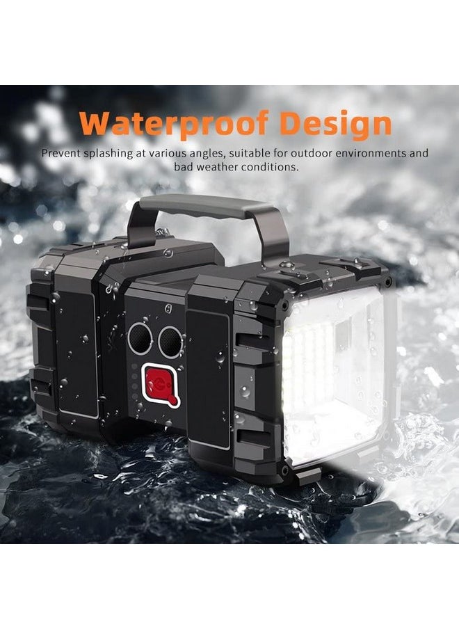 2 In 1 Torch Light High Power Long Distance Rechargeable Torch Lights Wth Emergency Lights,Water Resistant Camping Light (L2 Led + 45 Smd)(Black-Small)