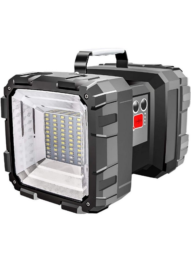 2 In 1 Torch Light High Power Long Distance Rechargeable Torch Lights Wth Emergency Lights,Water Resistant Camping Light (P50 Led + 55 Smd)(Black-Medium)