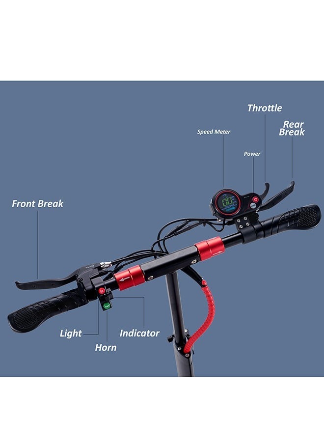 MT358 High Speed Electric Scooter 65km/h Speed Long Range Big battery, 10 Inches Off Road Tires with Front LED Lights Adjustable Seat Powerful 750W Motor Foldable Electric Scooter