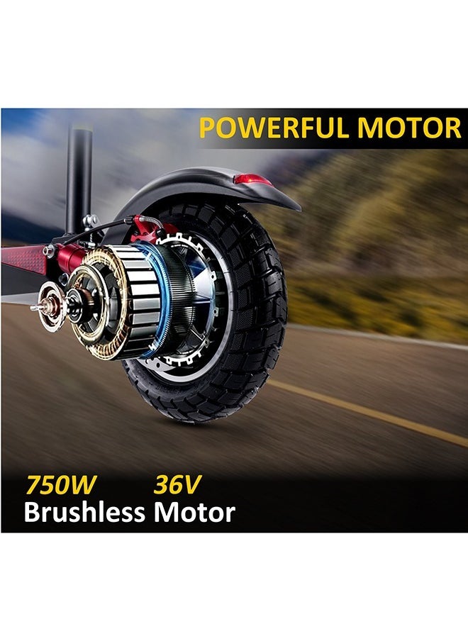 MT358 High Speed Electric Scooter 65km/h Speed Long Range Big battery, 10 Inches Off Road Tires with Front LED Lights Adjustable Seat Powerful 750W Motor Foldable Electric Scooter