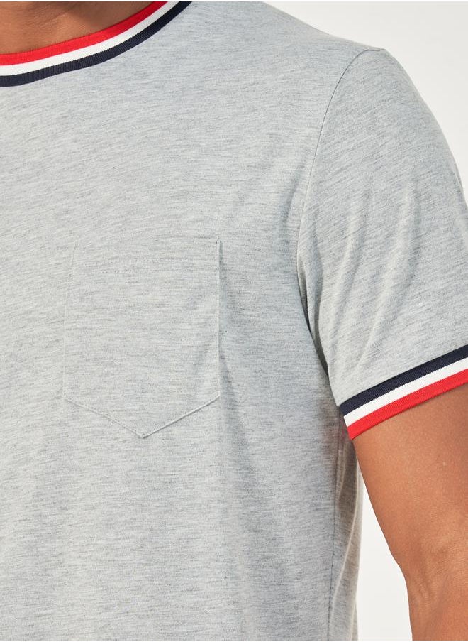 Styli Contrast Tipping Rib Detail T-Shirt and Shorts Set