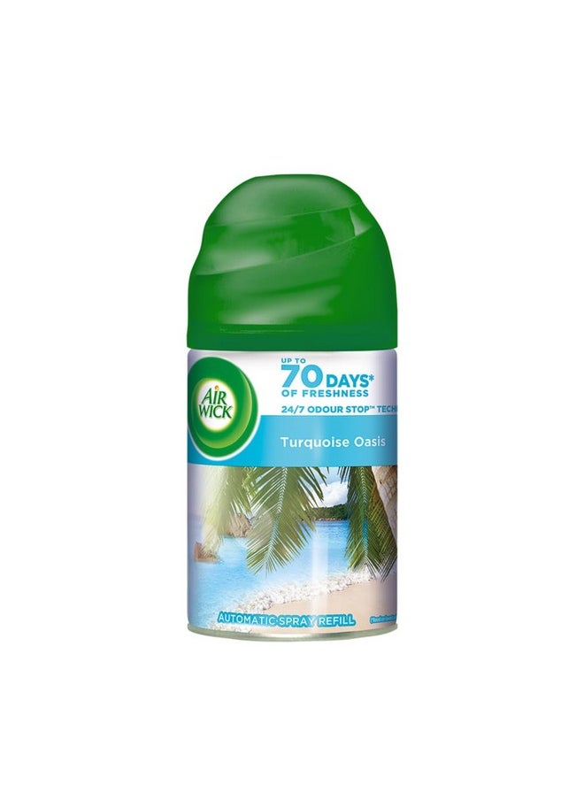 Air Wick 250 ml - Beach Walk (Turquoise Oasis), Freshmatic Automatic Air Freshener Refill | 2600 Sprays Guaranteed | Automatic Room Freshener, Bathroom Freshener and Room Spray