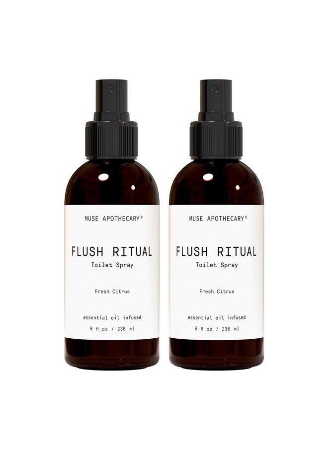 Muse Apothecary Flush Ritual - Aromatic & Refreshing Toilet Spray, Use Before You Go, 8 oz, Infused with Natural Essential Oils - Fresh Citrus, 2 Pack