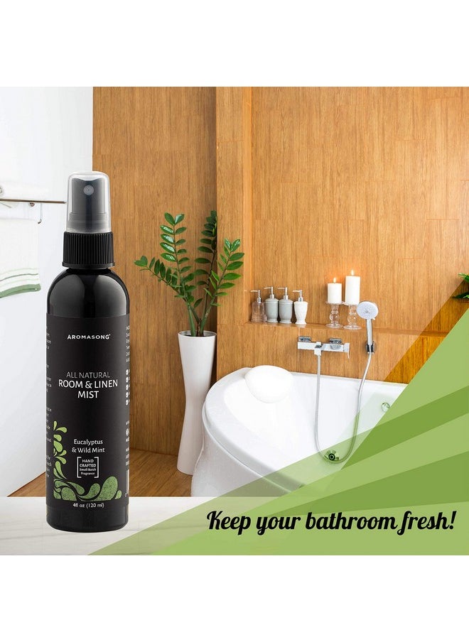 Aromasong Eucalyptus & Wild Mint Linen and Room Spray, Natural Aromatic Mist, Relax Your Body & Mind, Perfect as a Bathroom Spray Air Freshener Pillow Mist