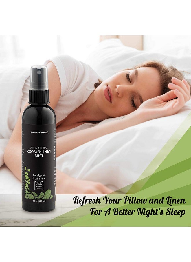 Aromasong Eucalyptus & Wild Mint Linen and Room Spray, Natural Aromatic Mist, Relax Your Body & Mind, Perfect as a Bathroom Spray Air Freshener Pillow Mist