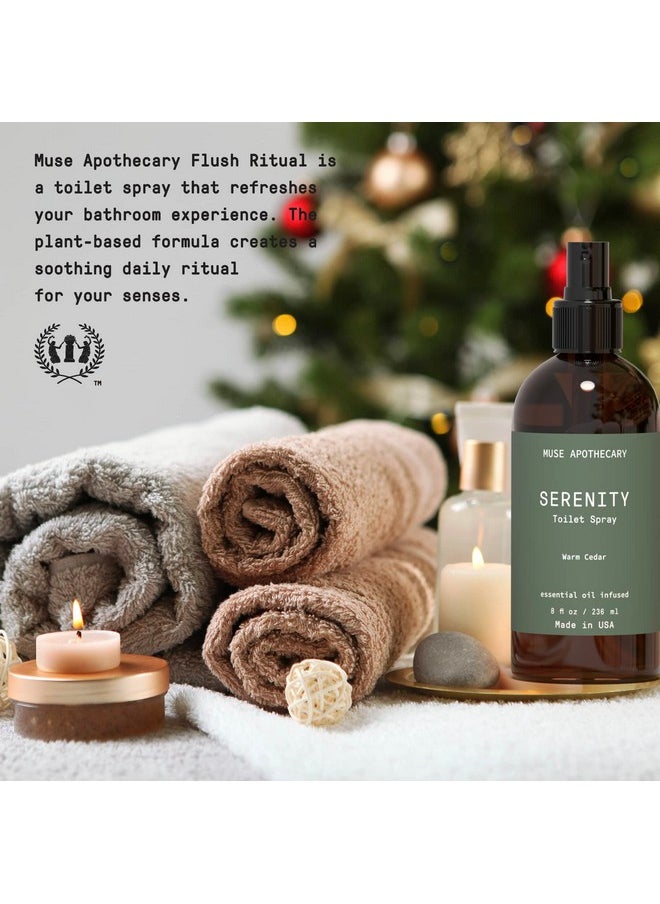 Muse Apothecary Flush Ritual - Botanical Collection - Aromatic & Refreshing Toilet Spray, Use Before You Go, Infused with Natural Aromatherapy Essential Oils - 8 oz, Warm Cedar, 2 Pack