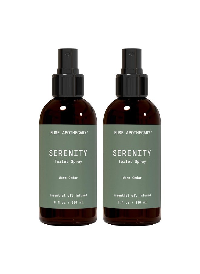 Muse Apothecary Flush Ritual - Botanical Collection - Aromatic & Refreshing Toilet Spray, Use Before You Go, Infused with Natural Aromatherapy Essential Oils - 8 oz, Warm Cedar, 2 Pack