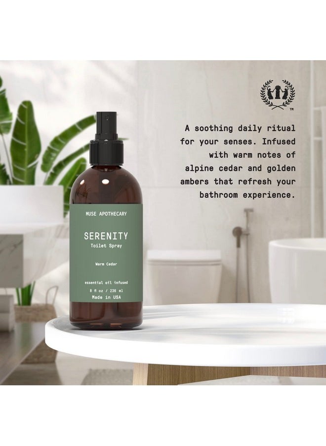 Muse Apothecary Flush Ritual - Botanical Collection - Aromatic & Refreshing Toilet Spray, Use Before You Go, Infused with Natural Aromatherapy Essential Oils - 8 oz, Warm Cedar, 2 Pack