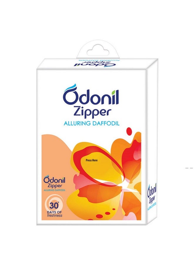 Odonil Bathroom Air Freshener Zipper - Alluring Daffodil - 10 G (Pack Of 6) Multicolor - Alluring Daffodil
