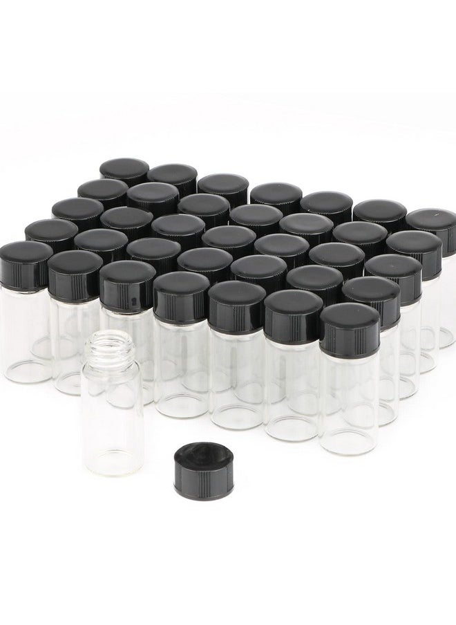 USRommaner 50 Pack,5ml (1/6 oz) Clear Glass Liquid Sample Vial with Screw Caps,Empty Refillable Travel Glass Essential Oil Bottle Preservation Storage Test Vials Container-FREE Funnel&Dropper