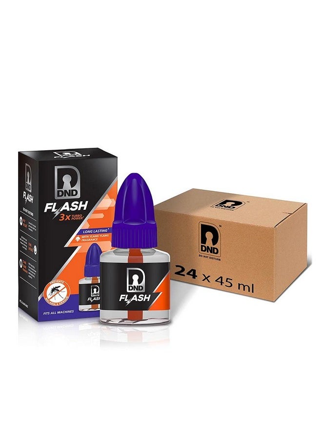 DND Flash Mosquito Repellent Refill | Liquid Vaporizer | 3x Turbo Power | Pack of 24-45ml Each