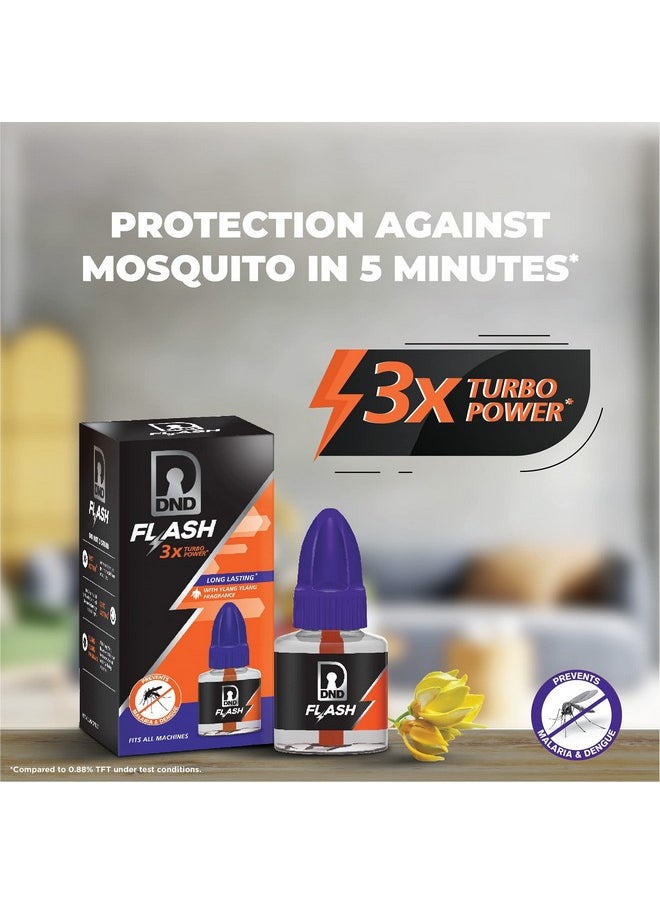 DND Flash Mosquito Repellent Refill | Liquid Vaporizer | 3x Turbo Power | Pack of 24-45ml Each