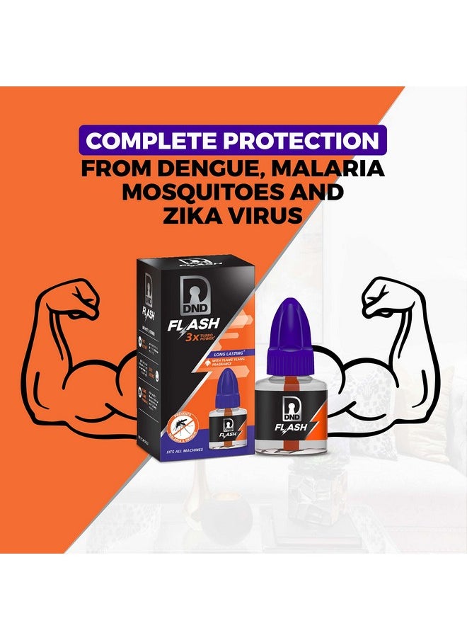 DND Flash Mosquito Repellent Refill | Liquid Vaporizer | 3x Turbo Power | Pack of 24-45ml Each