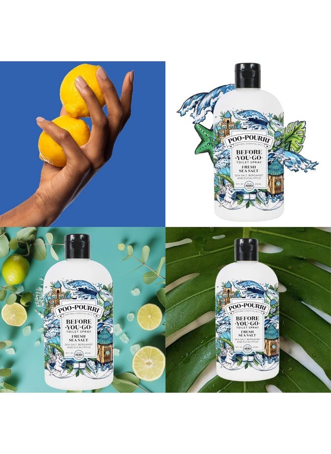 Poo-Pourri Before-You-Go Toilet Spray, Fresh Sea Salt, Refill Bottle 16 Fl Oz - Sea Salt Bergamot Eucalyptus