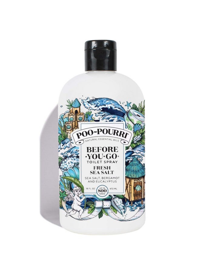 Poo-Pourri Before-You-Go Toilet Spray, Fresh Sea Salt, Refill Bottle 16 Fl Oz - Sea Salt Bergamot Eucalyptus