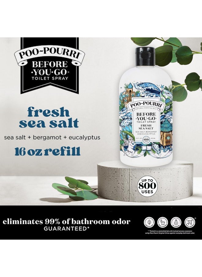 Poo-Pourri Before-You-Go Toilet Spray, Fresh Sea Salt, Refill Bottle 16 Fl Oz - Sea Salt Bergamot Eucalyptus