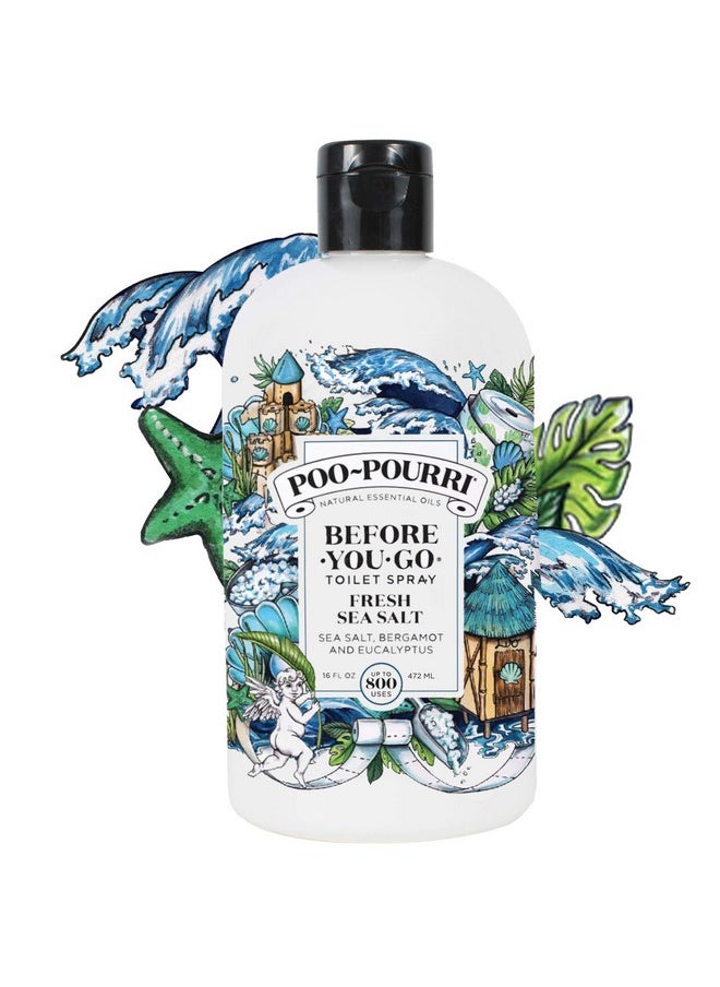Poo-Pourri Before-You-Go Toilet Spray, Fresh Sea Salt, Refill Bottle 16 Fl Oz - Sea Salt Bergamot Eucalyptus