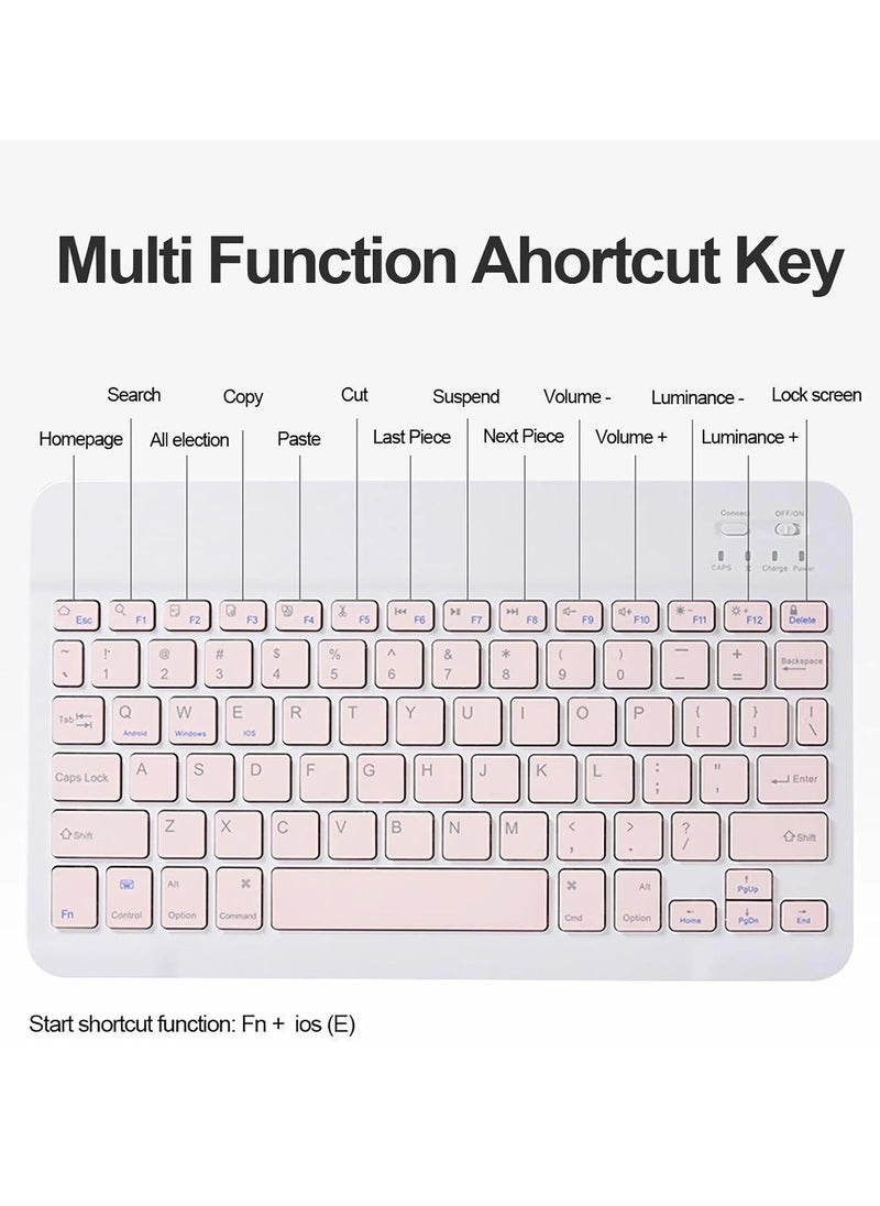 Wireless Keyboard and Mouse,Bluetooth Keyboard and Mouse Set Rechargeable Mini Small Keyboard Silent Compact Flat Keyboard