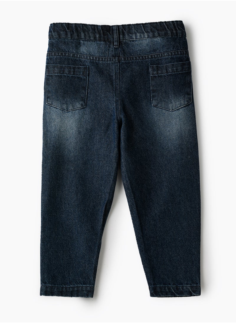 Girls' Blue Washed Denim Jeans