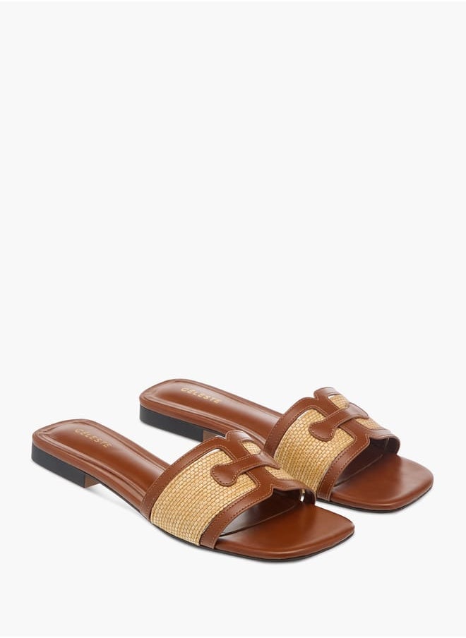 Womens Textured Slip-On Sandals