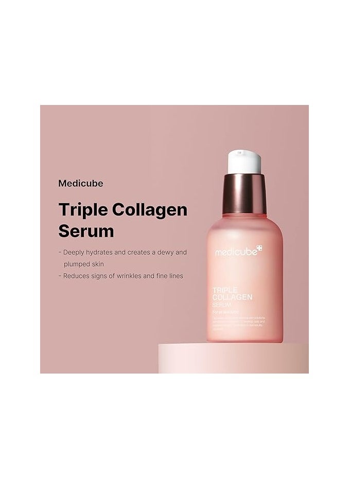 medicube Triple Collagen Serum 1.85 fl.oz - Nourish dull skin with Triple Collagen Complex - A lightweight serum with Niacinamide and Hyaluronic Acid - Korean Skincare