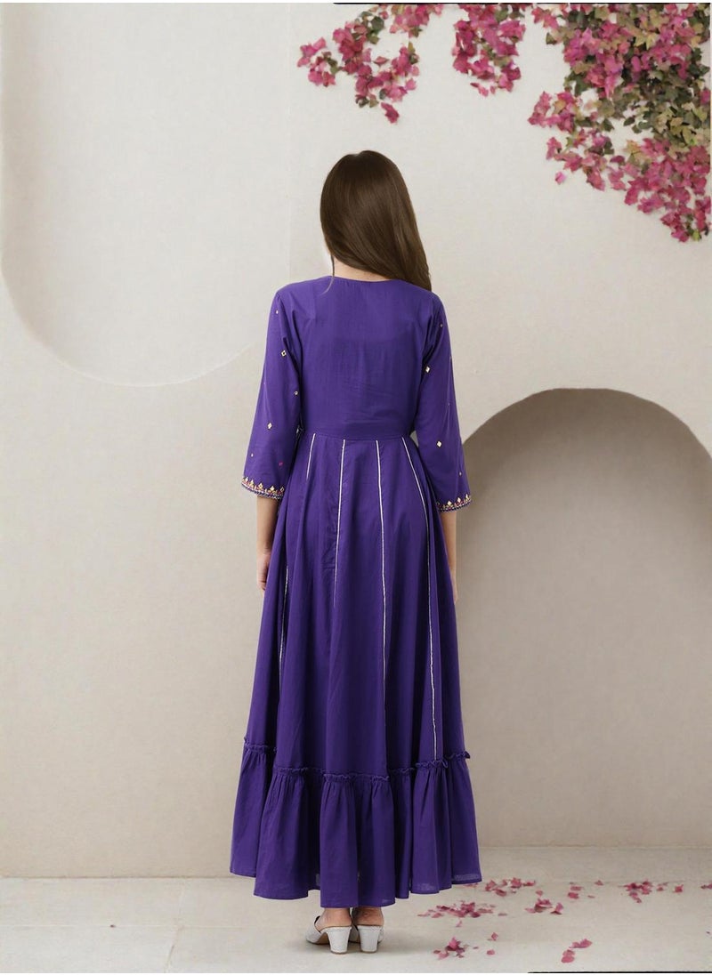 Embroidered A-Line Dress