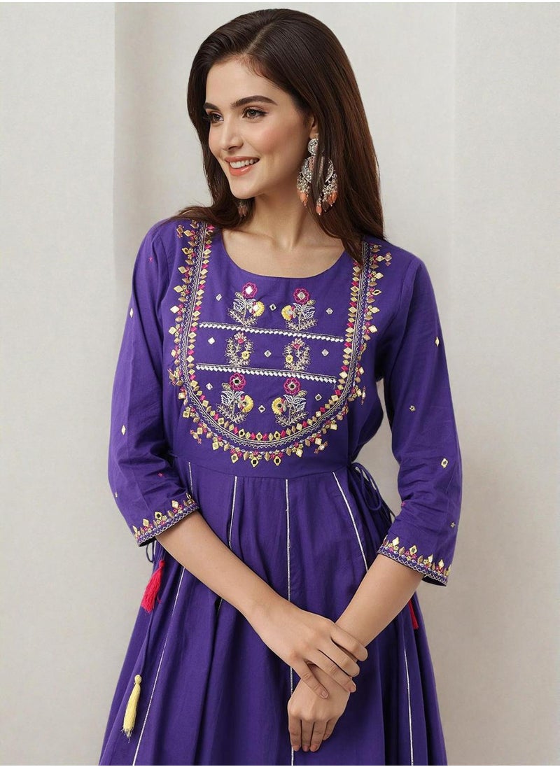 Embroidered A-Line Dress