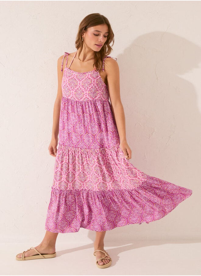 Printed Tiered Dress
