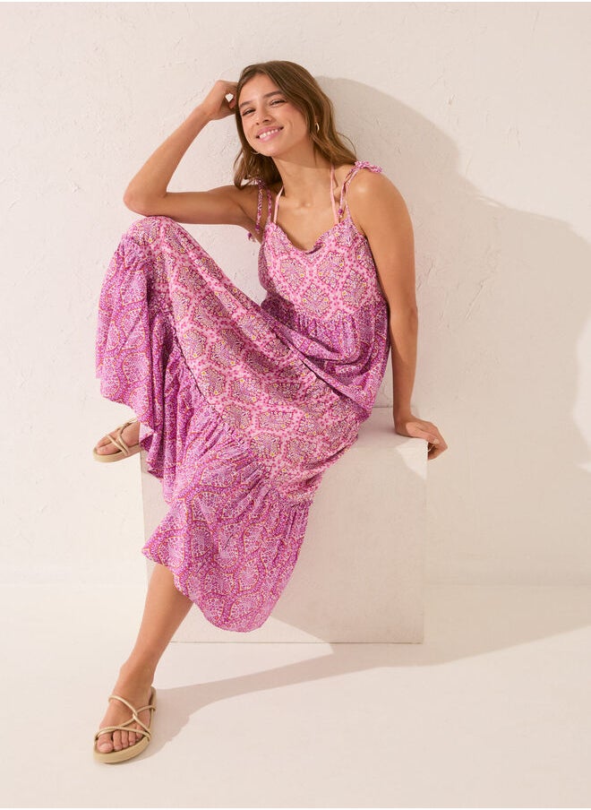 Printed Tiered Dress