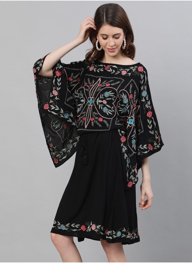 Embroidered Overlay Dress