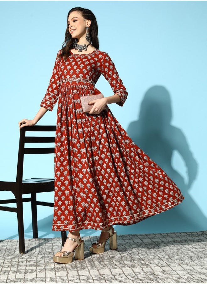 Printed A-Line Dress