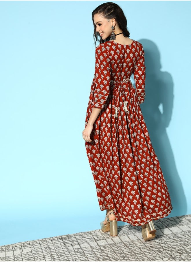 Printed A-Line Dress