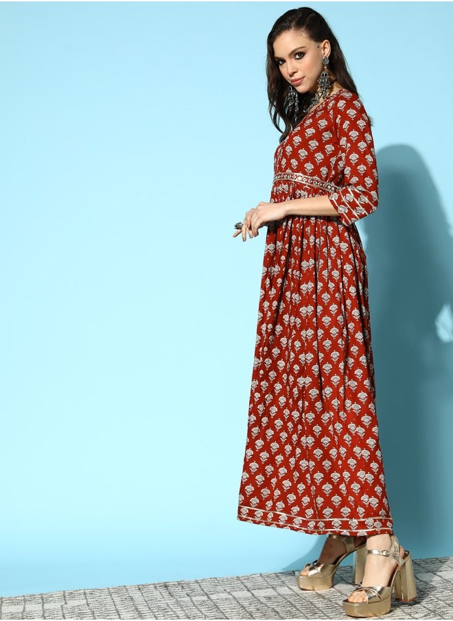 Printed A-Line Dress