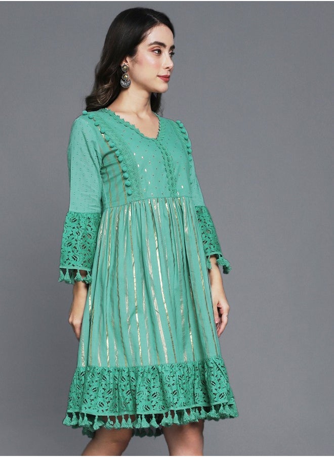 Mint Tassel Dress
