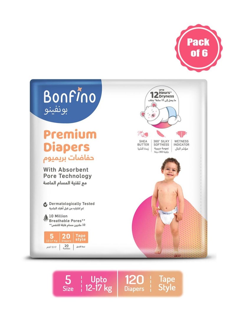 Bonfino Bubble care premium Tape Style Diaper Extra Large - 120 Pieces