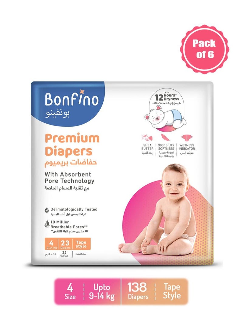 Bonfino Bubble care premium Tape Style Diaper Large - 138 Pieces