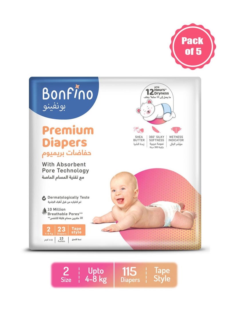 Bonfino Bubble care premium Tape Style Diaper Small - 115 Pieces